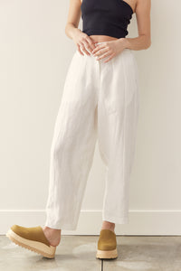 Linen seamed pants