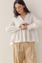 Load image into Gallery viewer, Linen collared blouse