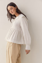 Load image into Gallery viewer, Linen collared blouse
