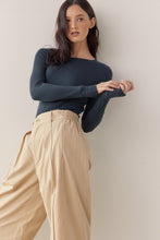 Load image into Gallery viewer, Wool Tencel blend crew neck knit top