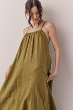 Load image into Gallery viewer, Linen back tie ankle dress