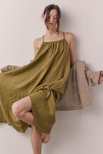 Load image into Gallery viewer, Linen back tie ankle dress