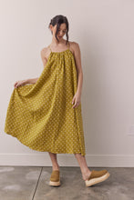 Load image into Gallery viewer, Linen Polka dot back tie ankle dress