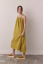 Load image into Gallery viewer, Linen Polka dot back tie ankle dress