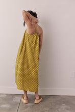 Load image into Gallery viewer, Linen Polka dot back tie ankle dress