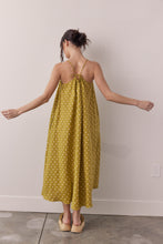 Load image into Gallery viewer, Linen Polka dot back tie ankle dress
