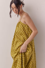 Load image into Gallery viewer, Linen Polka dot back tie ankle dress