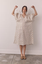 Load image into Gallery viewer, Linen polka dot puff sleeve dress

