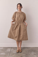 Load image into Gallery viewer, Puff sleeve waist tie midi dress