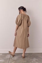 Load image into Gallery viewer, Puff sleeve waist tie midi dress