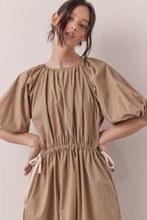 Load image into Gallery viewer, Puff sleeve waist tie midi dress