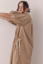 Load image into Gallery viewer, Puff sleeve waist tie midi dress