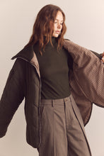 Load image into Gallery viewer, High neck rib collar cotton quilt jacket
