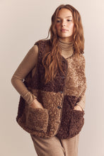Load image into Gallery viewer, Color block wool blend shepherd reversible vest