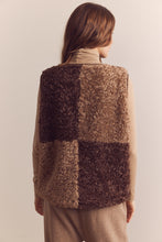 Load image into Gallery viewer, Color block wool blend shepherd reversible vest