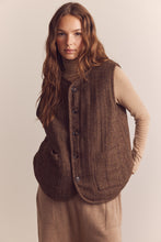 Load image into Gallery viewer, Color block wool blend shepherd reversible vest