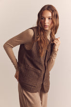 Load image into Gallery viewer, Color block wool blend shepherd reversible vest