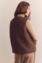 Load image into Gallery viewer, Color block wool blend shepherd reversible vest