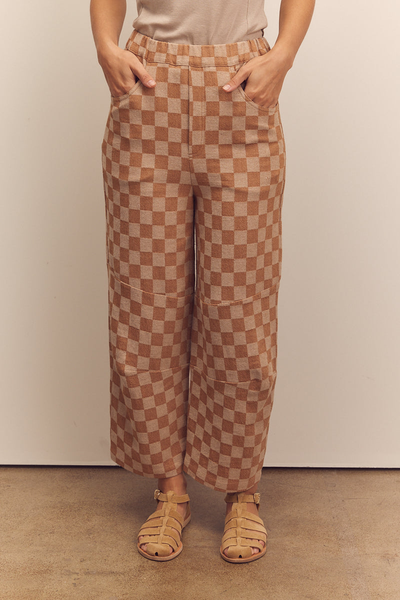 Gingham easy pants – amente
