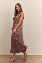 Load image into Gallery viewer, Front shirring gingham cami dress