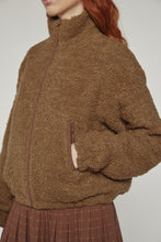 Load image into Gallery viewer, Wool high-neck bomber jacket