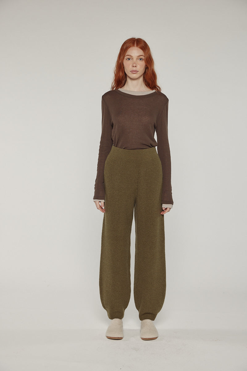 W*d様 attachment cashmere wool easy pants WOOL CASHMERE FOLDOVER PANT | LINEN