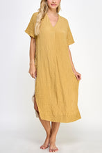 Load image into Gallery viewer, Double v- neck pullover silk blend dress