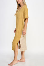 Load image into Gallery viewer, Double v- neck pullover silk blend dress