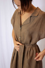 Load image into Gallery viewer, Button down linen shirts dress