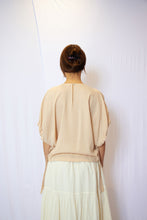 Load image into Gallery viewer, Tie sleeve crew neck blouse