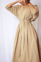 Load image into Gallery viewer, Cotton front tie midi dress