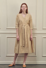 Load image into Gallery viewer, Cotton front tie midi dress
