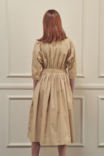 Load image into Gallery viewer, Cotton front tie midi dress