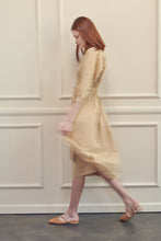 Load image into Gallery viewer, Cotton front tie midi dress