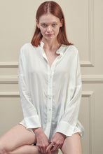 Load image into Gallery viewer, Collarless loose fit long sleeve shirts