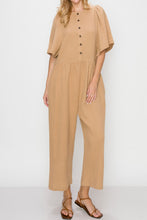 Load image into Gallery viewer, Button-down volume sleeve jumpsuit