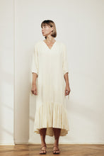 Load image into Gallery viewer, V neck single-tiered skirt midi dress