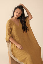 Load image into Gallery viewer, Double v- neck pullover silk blend dress