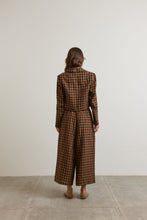Load image into Gallery viewer, Crop plaid linen jacket