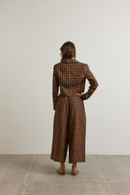 Load image into Gallery viewer, Crop plaid linen jacket