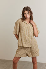 Load image into Gallery viewer, Notched collar gingham shirts