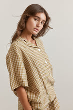 Load image into Gallery viewer, Notched collar gingham shirts