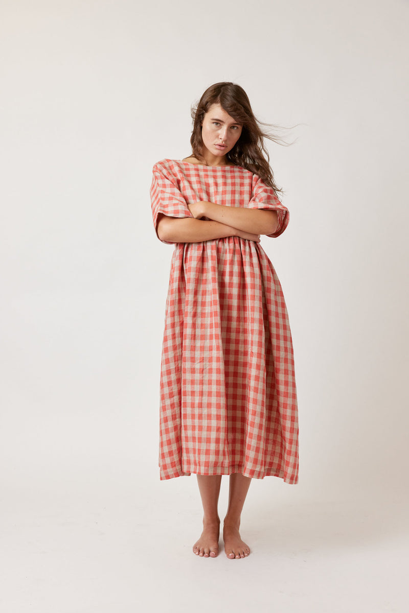 Mango red hot sale gingham dress