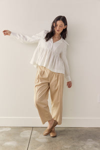 Linen collared blouse