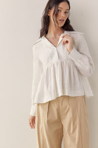 Linen collared blouse