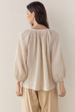 Load image into Gallery viewer, Textured peasant blouse
