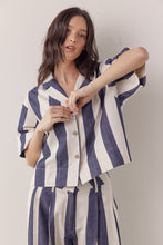 Load image into Gallery viewer, Striped half sleeve cotton shirts
