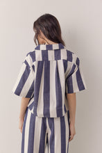 Load image into Gallery viewer, Striped half sleeve cotton shirts
