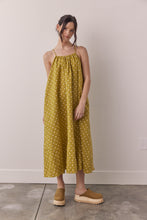 Load image into Gallery viewer, Linen Polka dot back tie ankle dress
