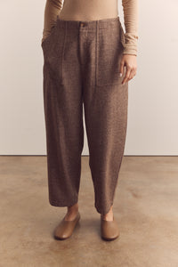 Wool blend baby herringbone pants